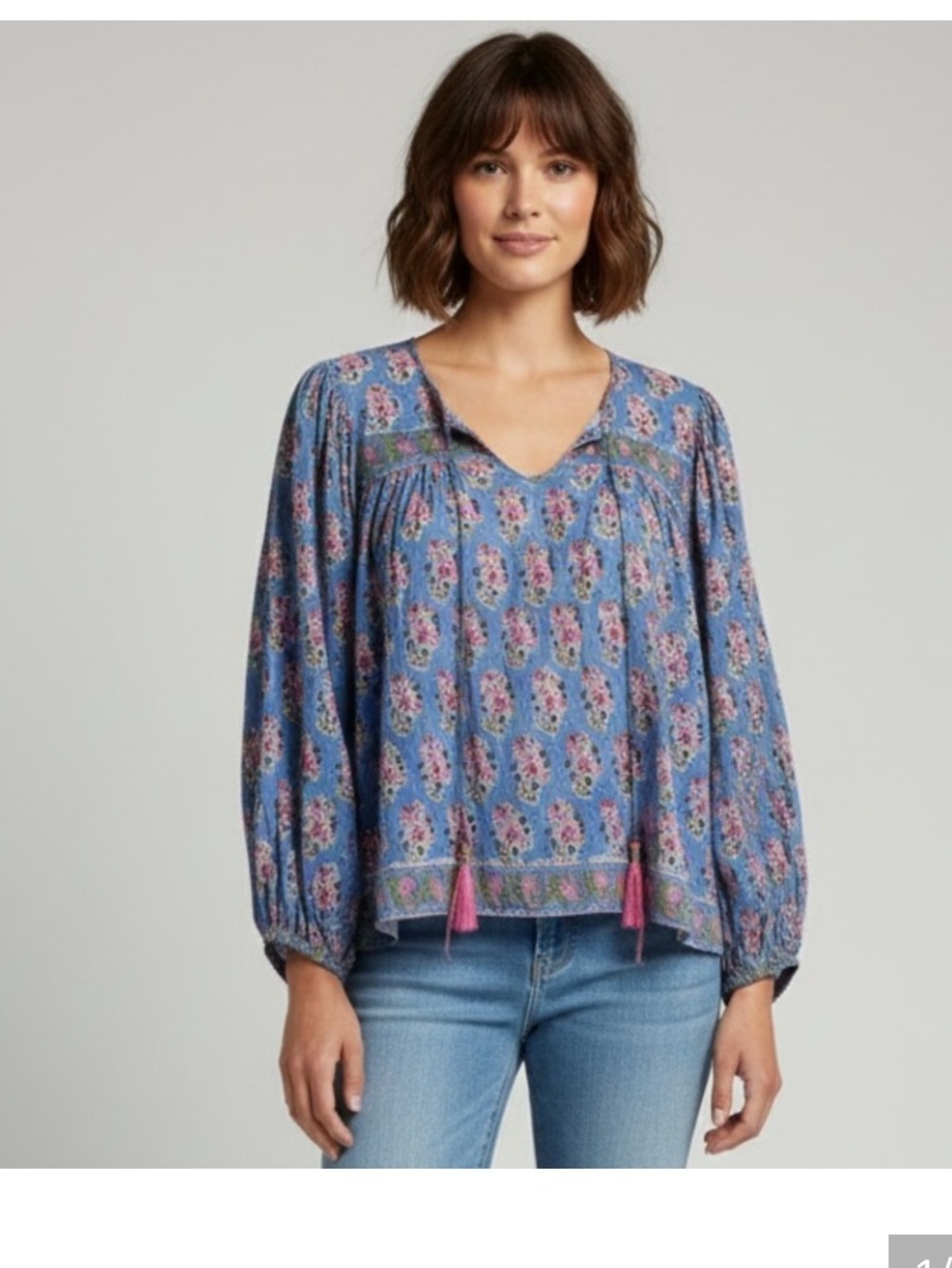 BELL BY ALICIA BELL SILK PEASANT TOP